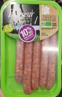 Saucisse nature de volaille biologique