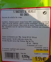 Saucisses de volaille