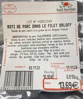 Roti de porc dans le filet Orloff