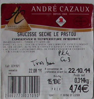 Saucisse sèche Le Pastou