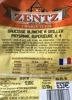 Saucisse blanche à griller paysanne supérieure ×4