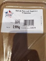 Roti de porc cuit supérieur 4 tranches