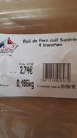 Roti de Porc cuit Supérieur 4 tranches