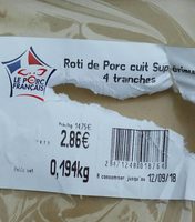 Roti de porc cuit supérieur