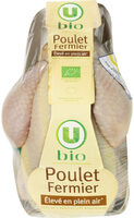 Poulet entier fermier jaune prêt à cuire bio