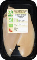 Filet de poulet fermier jaune bio, France, 2 pièces