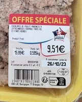 Escalops  De Poulet Marinees a Le milanaises fromage frais ail et fines herbes