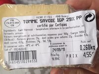 Tomme de savoie igp 29%pp
