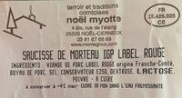 Saucisse de Morteau IGP Label rouge
