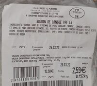 Boudin de langue