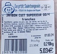 Jambon cuit supérieur