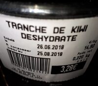 Tranche de kiwi déshydraté