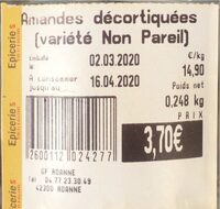 Amandes décortiquées