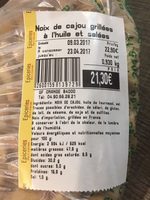 Noix de Cajou Grillées à l'Huile et Salées