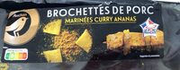 Brochettes de porc marinées curry ananas