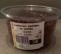 Cranberries séchées en moitié