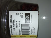 Cranberries sechées en moitiés