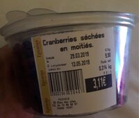 Cranberries séchées en moitiés