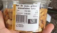Noix de cajou grillées, aromatisées curry