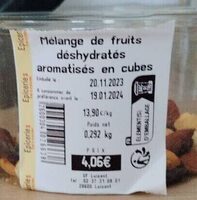 Mélange de fruits déshydratés aromatisés en cube