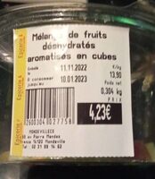 Mélange de fruits déshydratés aromatisés en cube