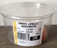 Papaye lamelle déshydratée