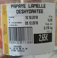 Lamelle papaye deshydratee