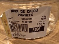 Noix de cajou poivrees