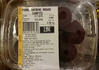 Poire entière rouge confite