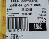 Coca confiserie gélifiée goût cola