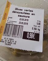 Olives vertes dénoyautées
