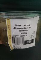 Olive vertes dénoyautées en saumure