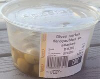 Olives vertes dénoyautées en saumure