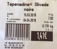 Tapenadine Olivade noire
