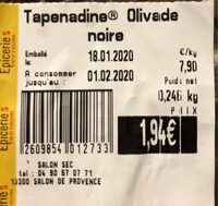 Tapenade Olivade Noire