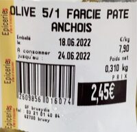 Olive Farcie Pâte Anchoix
