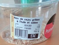 Noix de cajou grillées à l'huile et salées
