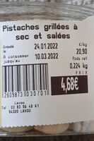 Pistache grillées à sec et salées