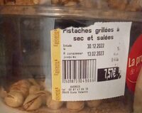 Pistache grillées à sec et salées