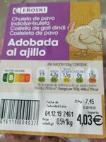 Chuleta de pavo adobada al ajillo