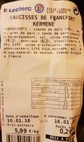 Saucisses de francfort kermene