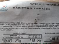 Baguette aux céréales bio