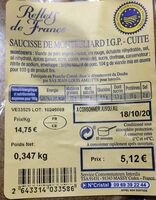 Saucisse de Montbeliard I.G.P.-Cuite