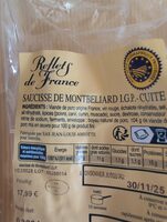 Saucisse de Montbéliard IGP - cuite