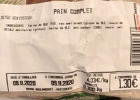 Pain complet bio