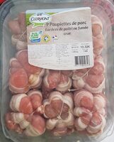 Paupiettes de porc bardées de poitrine fumée crue