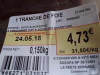 1 tranche de foie de veau