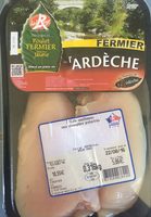 Découpe de poulet fermier de l'Ardèche cou nu jaune