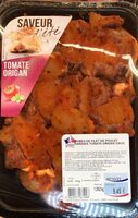 Cubes de filet de poulet marinés tomate origan crus