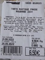 Tarte rustique fraise rhubarbe